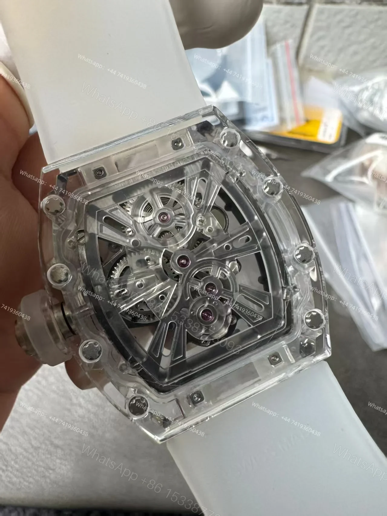 View 6 of Super Clone Richard Mille RM 27-03 Raging Bull Sapphire Crystal Skeleton Tourbillon 1:1 Replica Watch