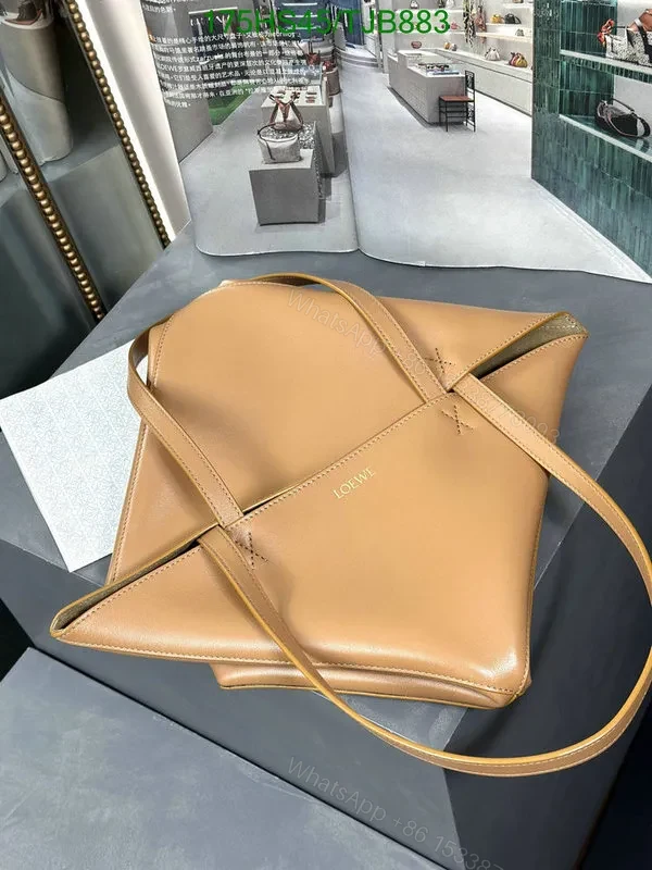 View 56 of Loewe Puzzle Fold Tote in Chocolate/Burgundy Shiny Calfskin DD9633