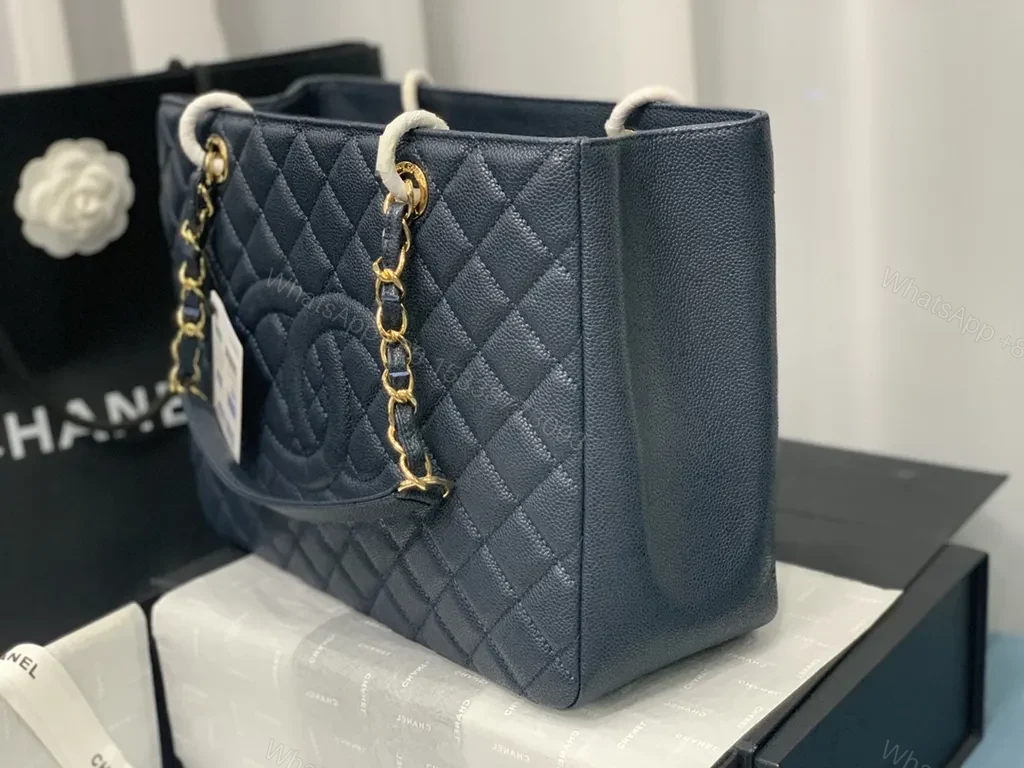 View 8 of Navy Quilted Tote: Luxe Everyday Carry Bag