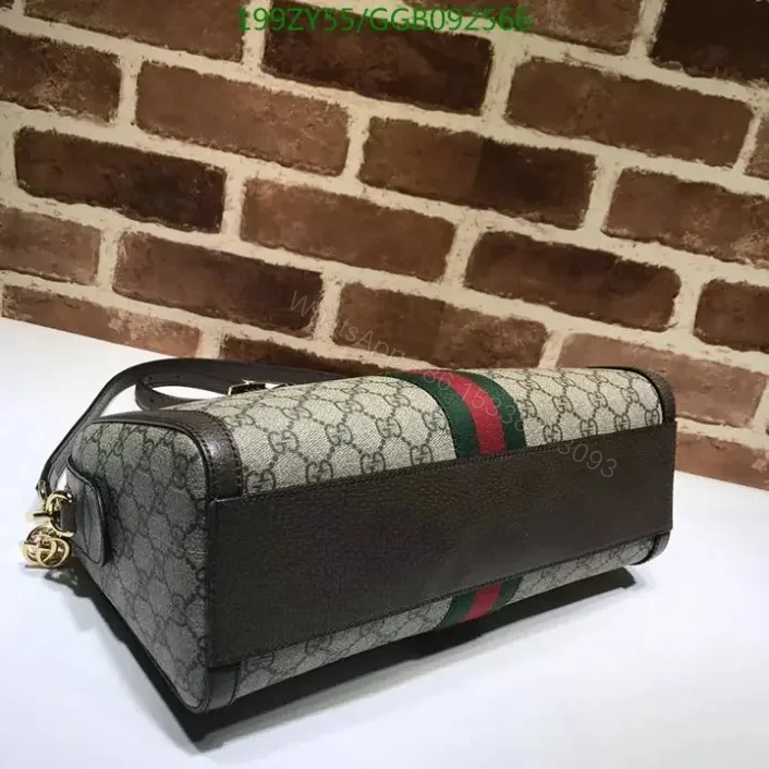 View 14 of Replica Gucci Suede Ophidia Boston Black Duffle Bag GGB092566 With Top Handle 1:1