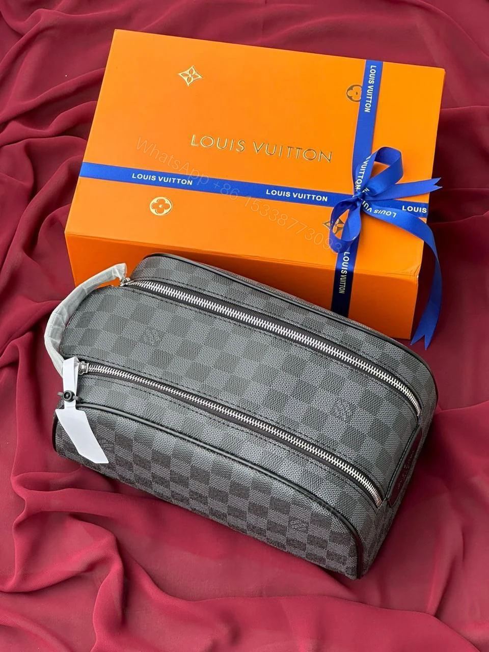View 2 of Dopp Kit with Silver-color hardware