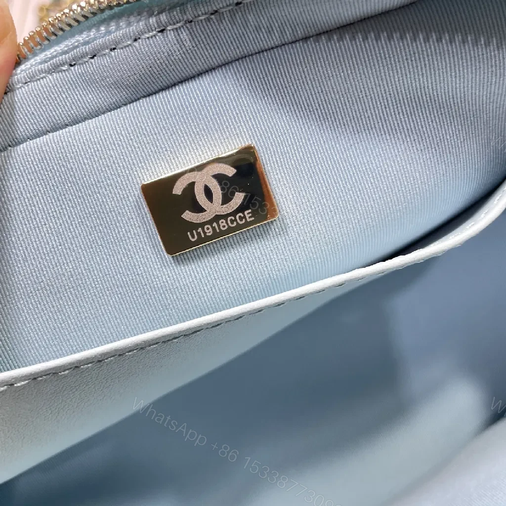 View 9 of Pastel Velvet Quilted Mini Bag with Gold Chain Short Crossbody Bag