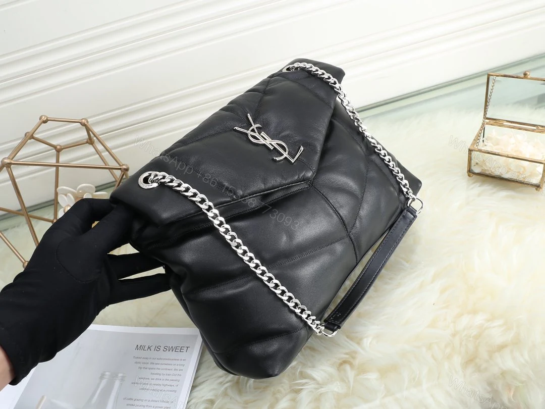 YSL SAINT LAURENT PUFFER MEDIUM CHAIN BAG IN QUILTED — view 1