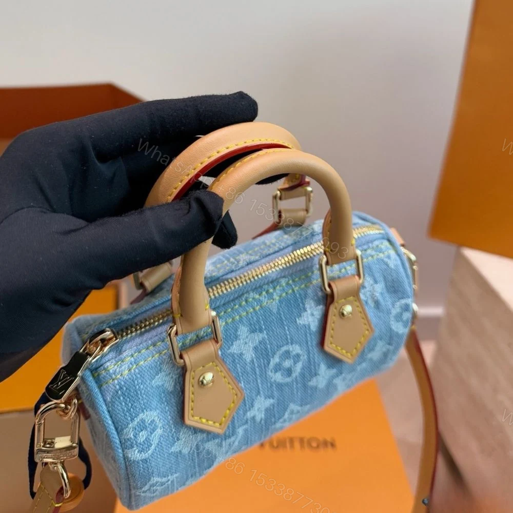 View 4 of Louis Vuitton Denim Blue Nano Speedy 16Cm M11212