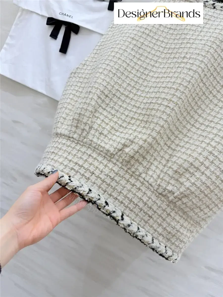 View 5 of Textured Tweed Vest with Gold Button Detailing—Chic Layering Piece