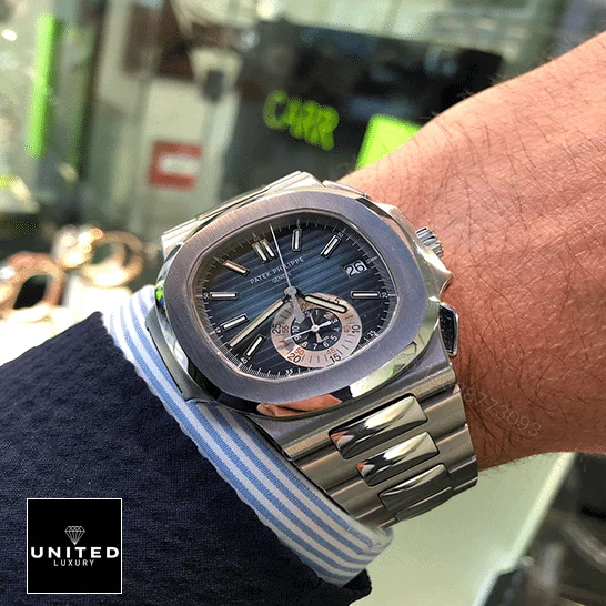 View 5 of Patek Nautilus Blue Silver Replica