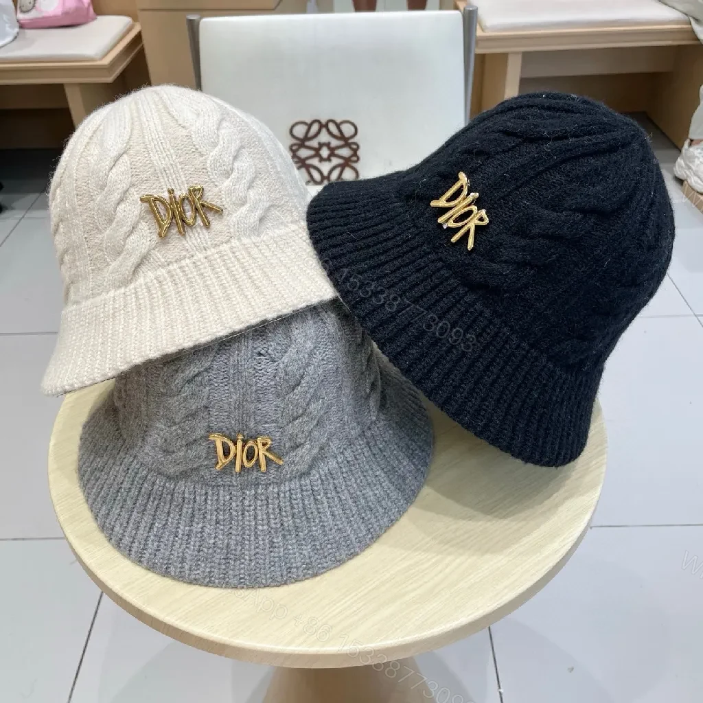 View 7 of Black Knit Bucket Hat Gold Lettering - Luxe Style Cap