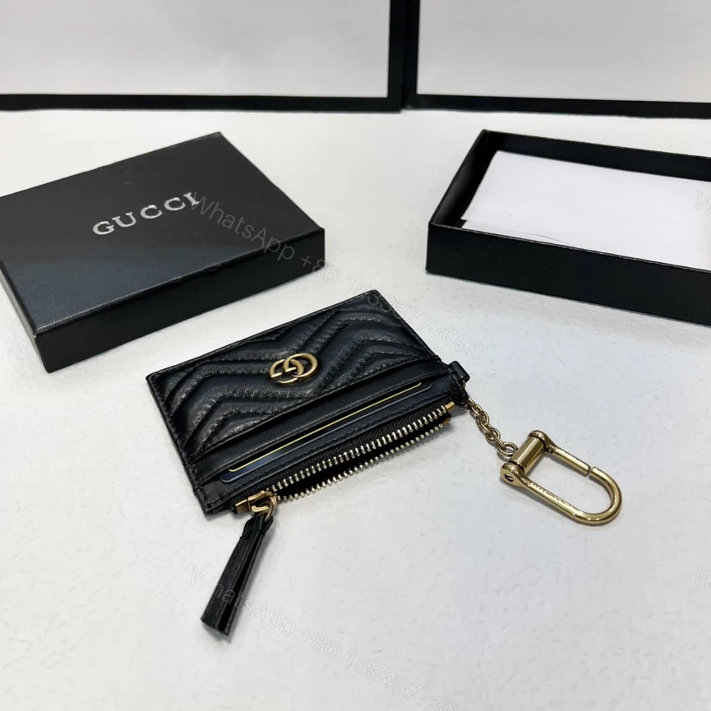 View 4 of Gucci GG Marmont Keychain Wallet Black 10Cm
