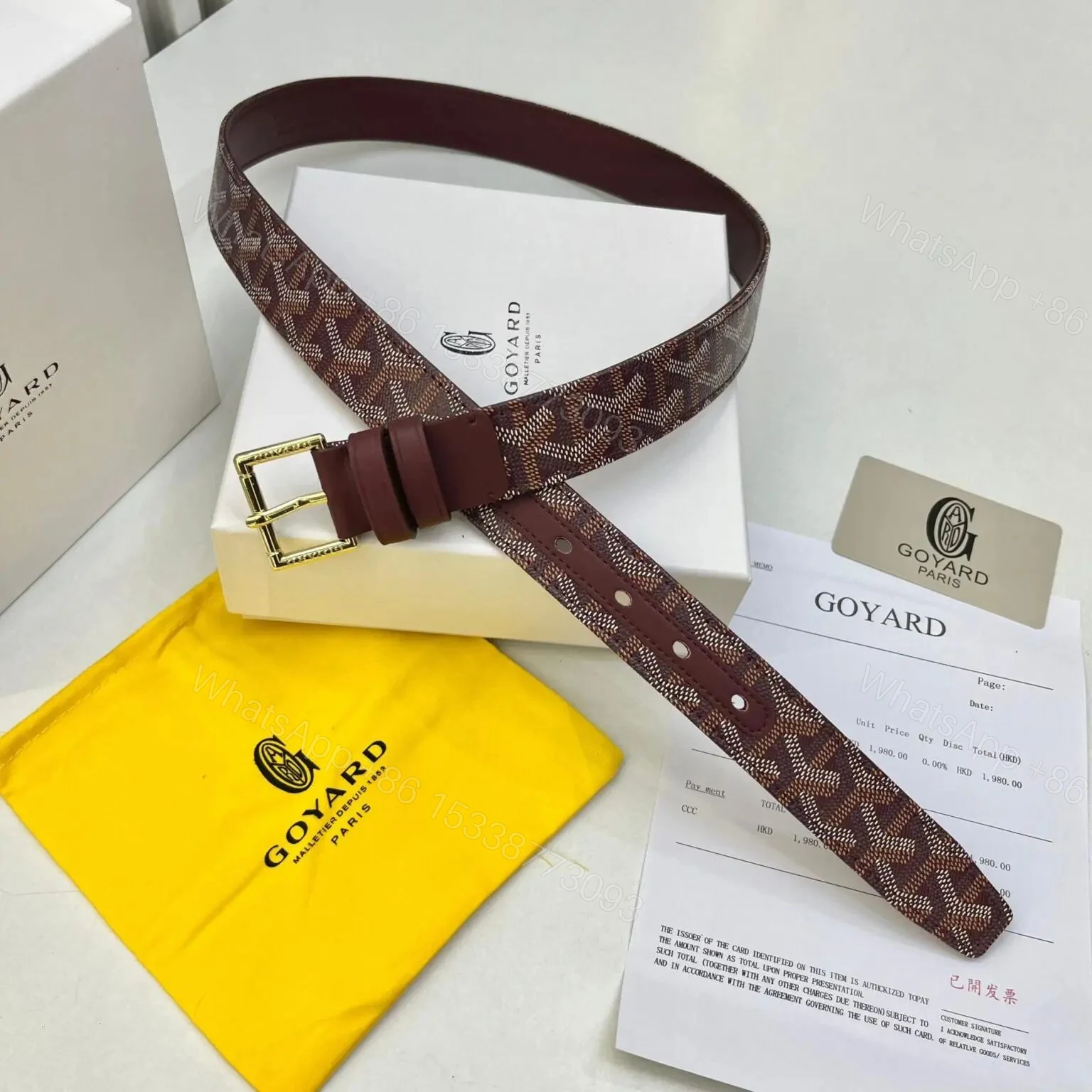 View 3 of FIRST COPY Goyard Monogram Women's Belt