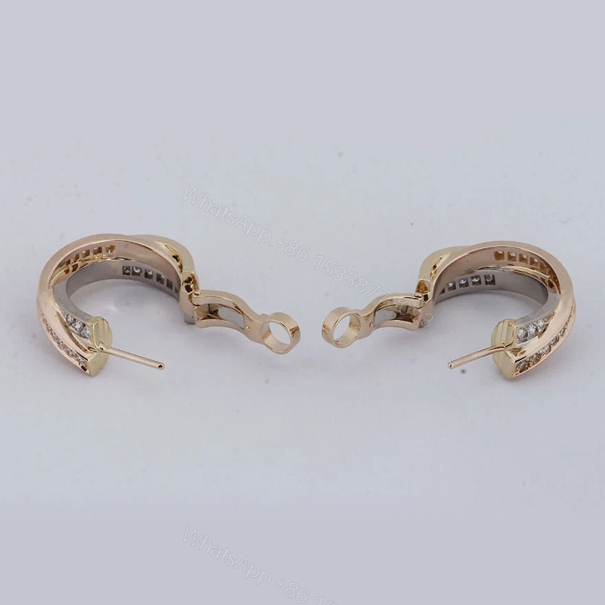 View 4 of Cartier Trinity Earrings Full Diamonds