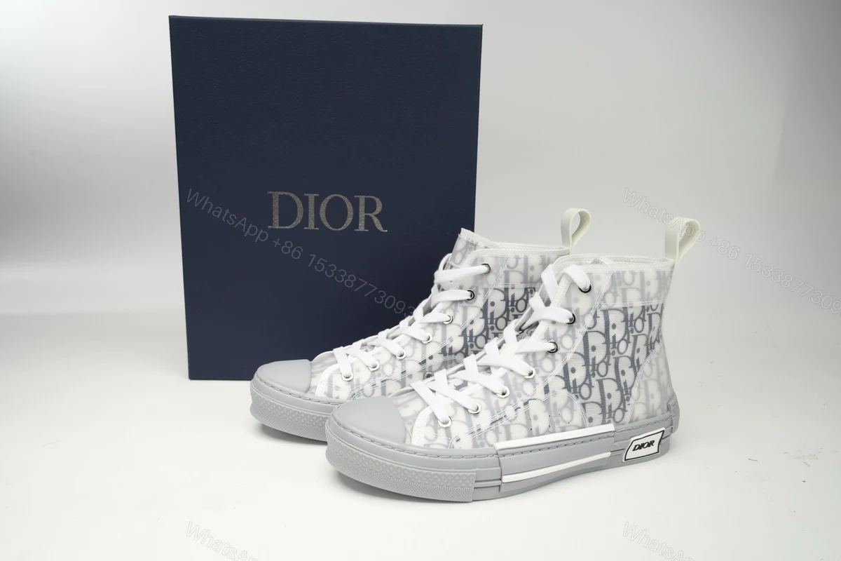 Dior B23 HT Oblique Transparency High White Blue Gray — view 2