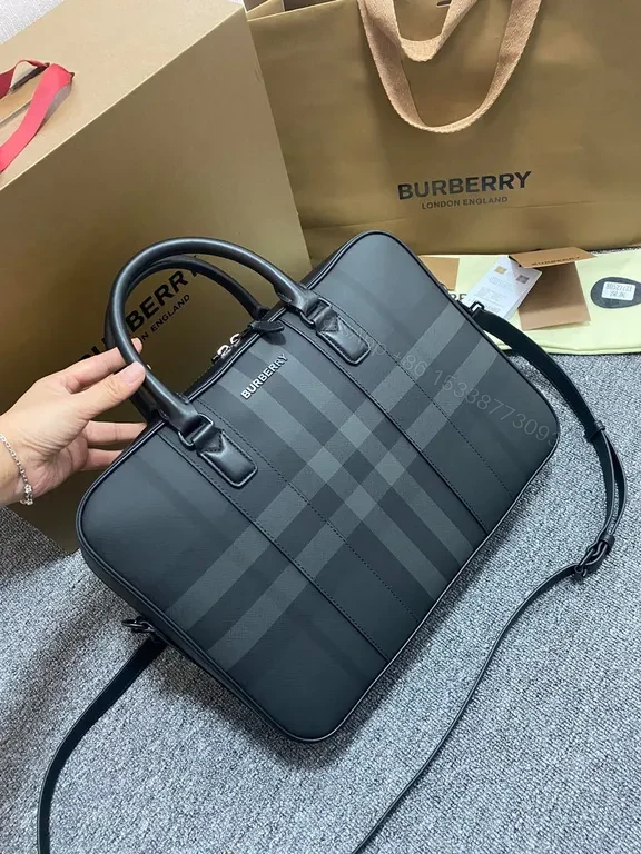 Burberry Check Satchel: Structured Leather-Trim Elegance, Everyday Boxed-Appearance — view 1
