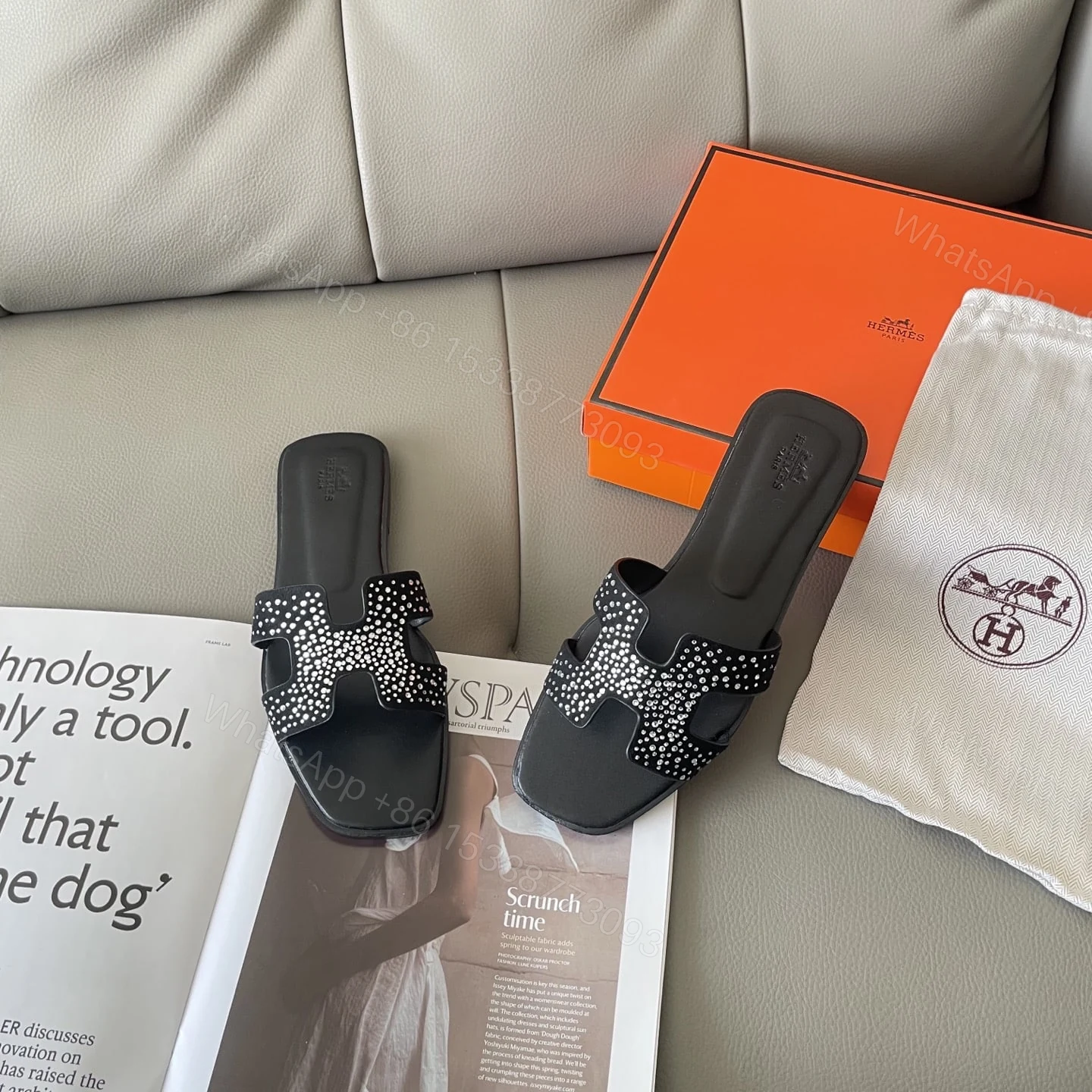 View 4 of HERMES ORAN SANDAL NOIR H222108Z 02360