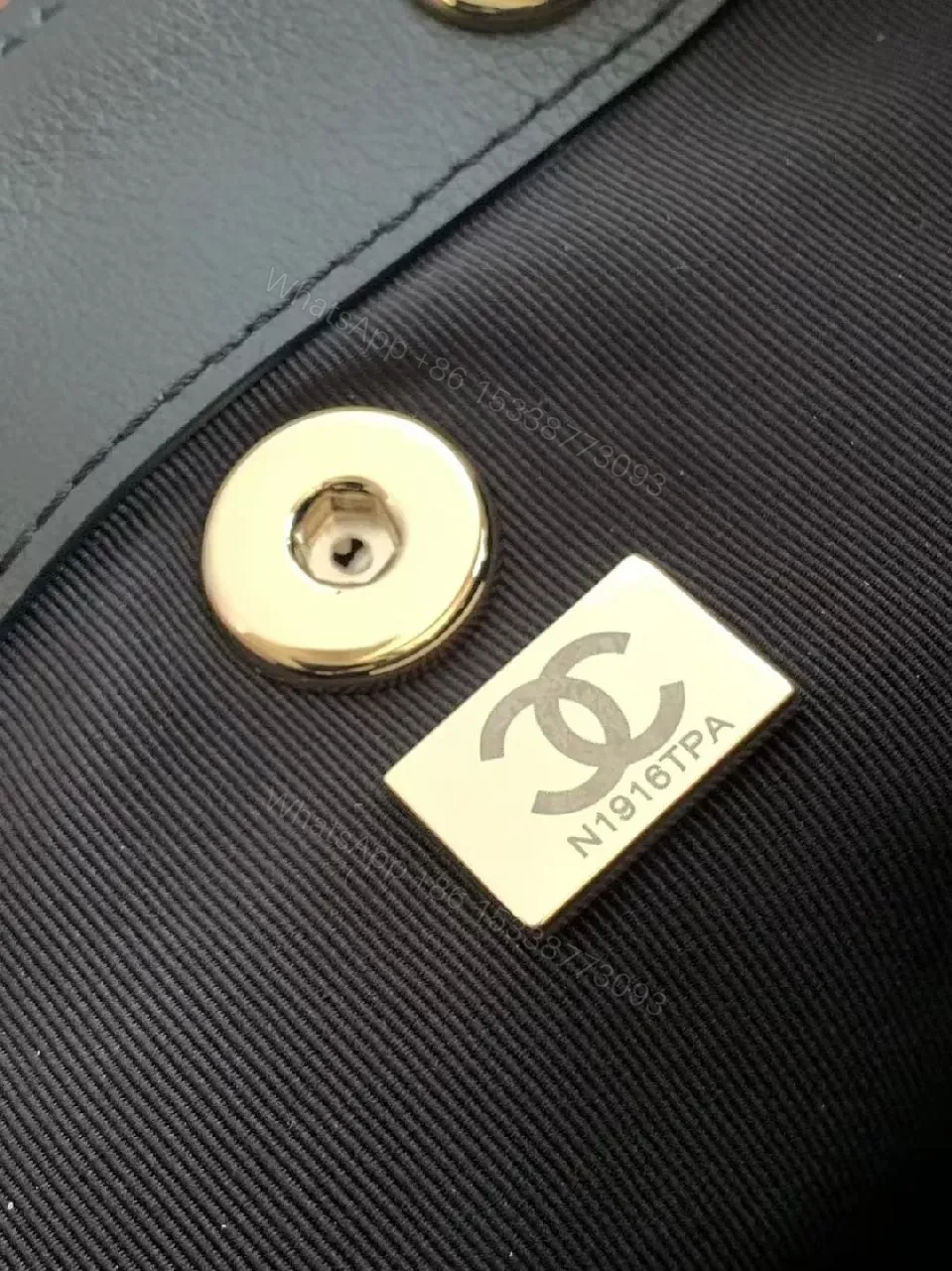 View 9 of Quilted Black Backpack with Gold Hardware Luxury Mini Bag