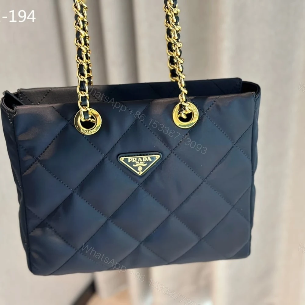 View 2 of Prada Re Edition 1995 Chaîne Re Nylon Tote Bag Black 26Cm 1BG468 2AOS F0002 V COO