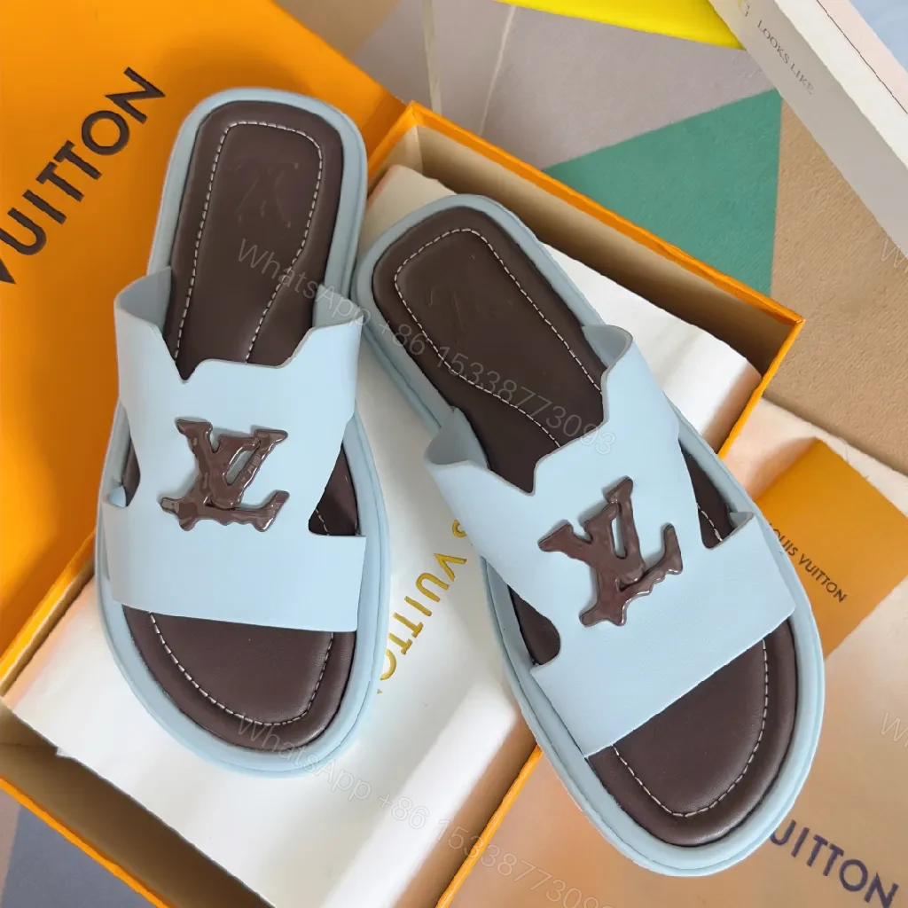 Lightweight Luxe Slides: Periwinkle/Vegan Upper, Signature Embellishment — view 1