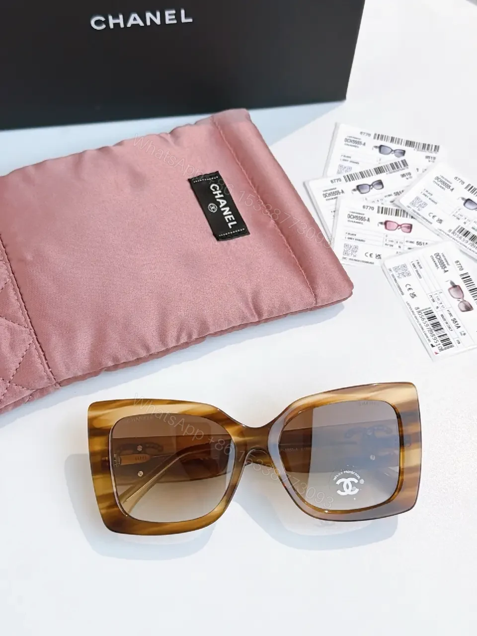 View 4 of Oversized Square Sunglasses with Luxe UV Shield, Polished Noir