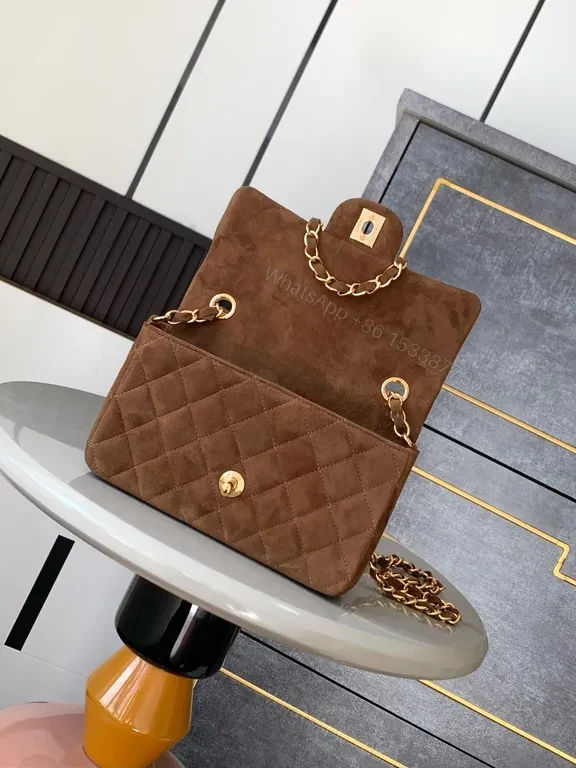 View 6 of Textured Suede Quilted Shoulder Bag: Everyday Luxury