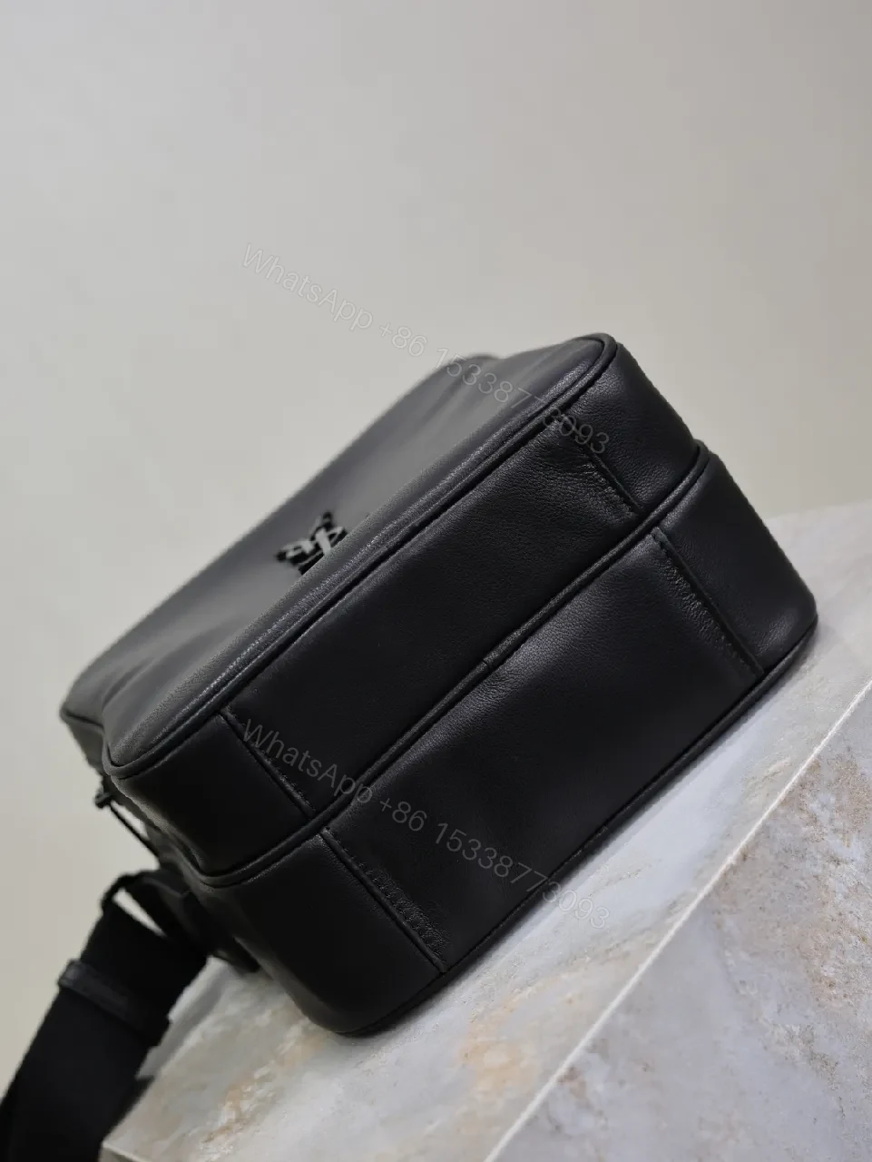 View 3 of Compact Black Leather Crossbody – Sleek, Everyday Luxury Bag