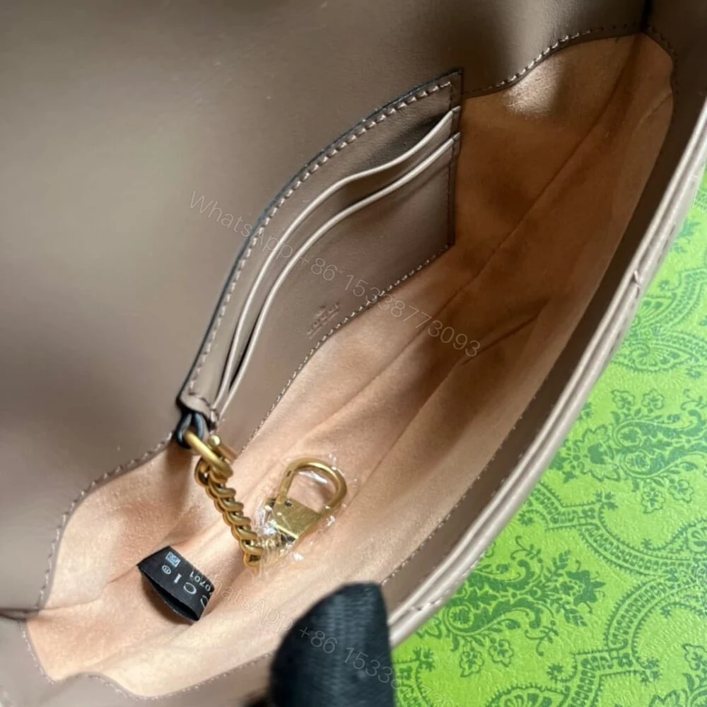 View 9 of Gucci GG Marmont Matelassé Chain Mini Bag Beige 20Cm