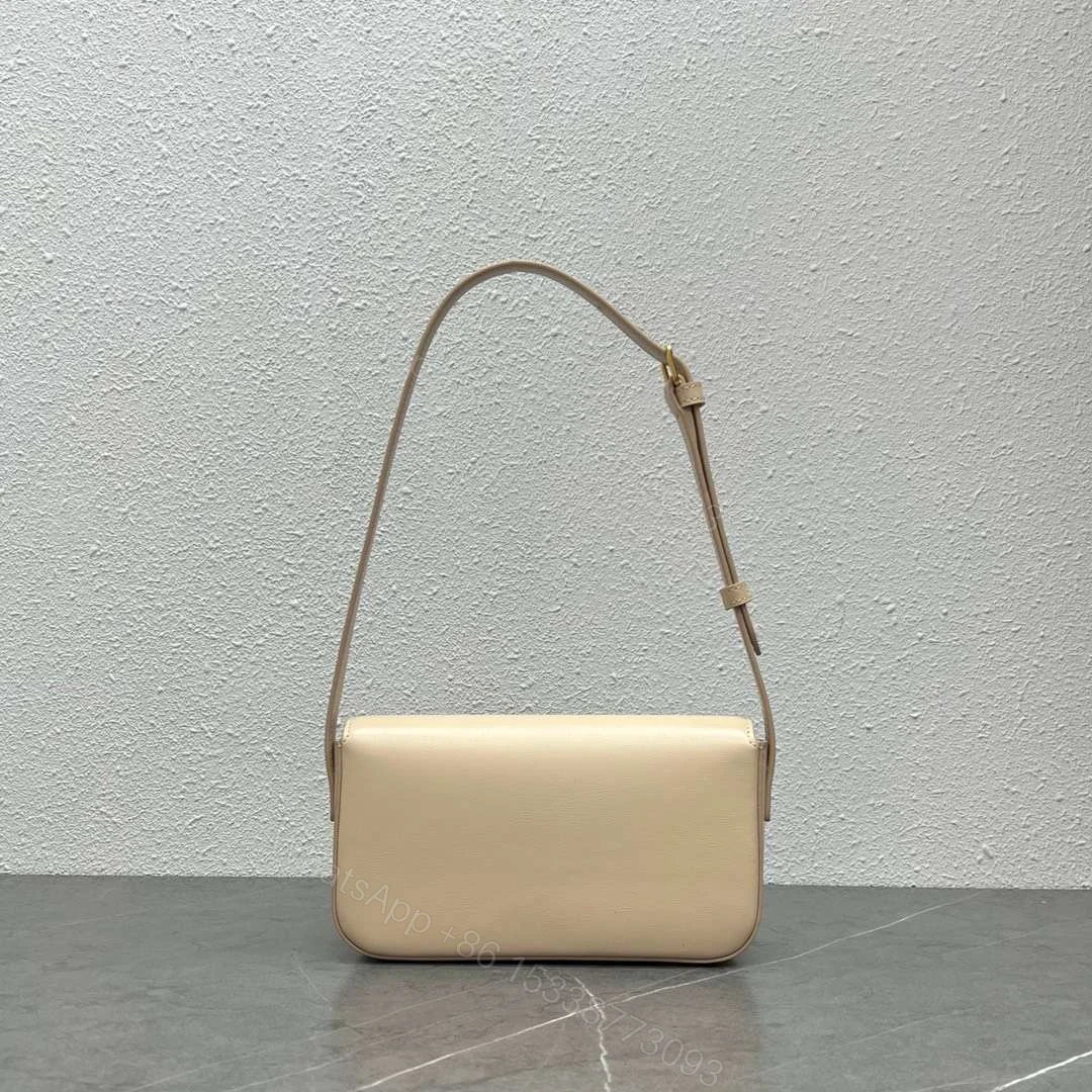View 7 of Celine Triomphe Handbag Replica Milky White Super Smooth Leather 20x12cm