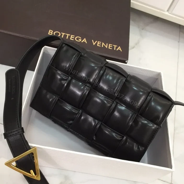 View 5 of Woven Leather Bottega-Inspired Compact Shoulder Bag