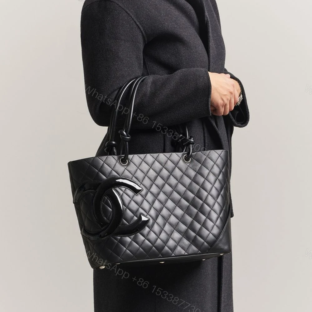 View 8 of Chanel Cambon Line Large Tote Bag In Black 41Cm A25169