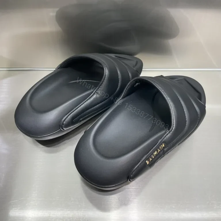 View 5 of Balmain Leather Slides: Luxe, All-Day Comfort Shoes