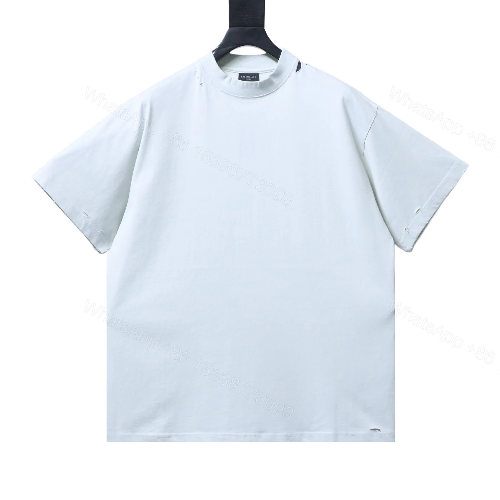 Balenciaga Clothes 25SS Red American Graffiti Letter Tape Short Sleeve T-shirt white — view 2