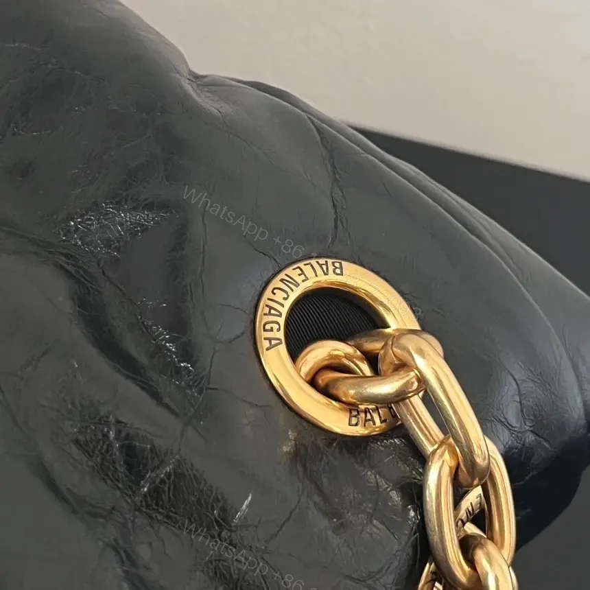 View 11 of 高仿Balenciaga*Monaco系列新款單肩包黑金L