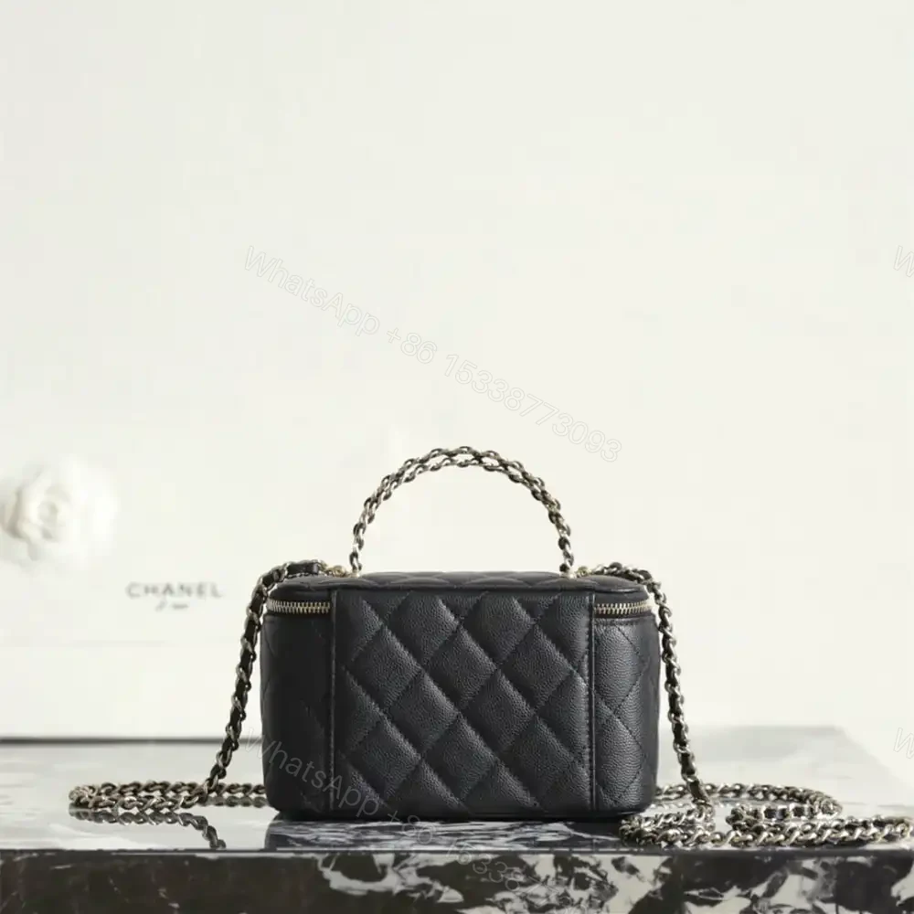 View 2 of 高仿Chanel*26S系列AP5182小球紋牛皮盒子包黑色免檢版