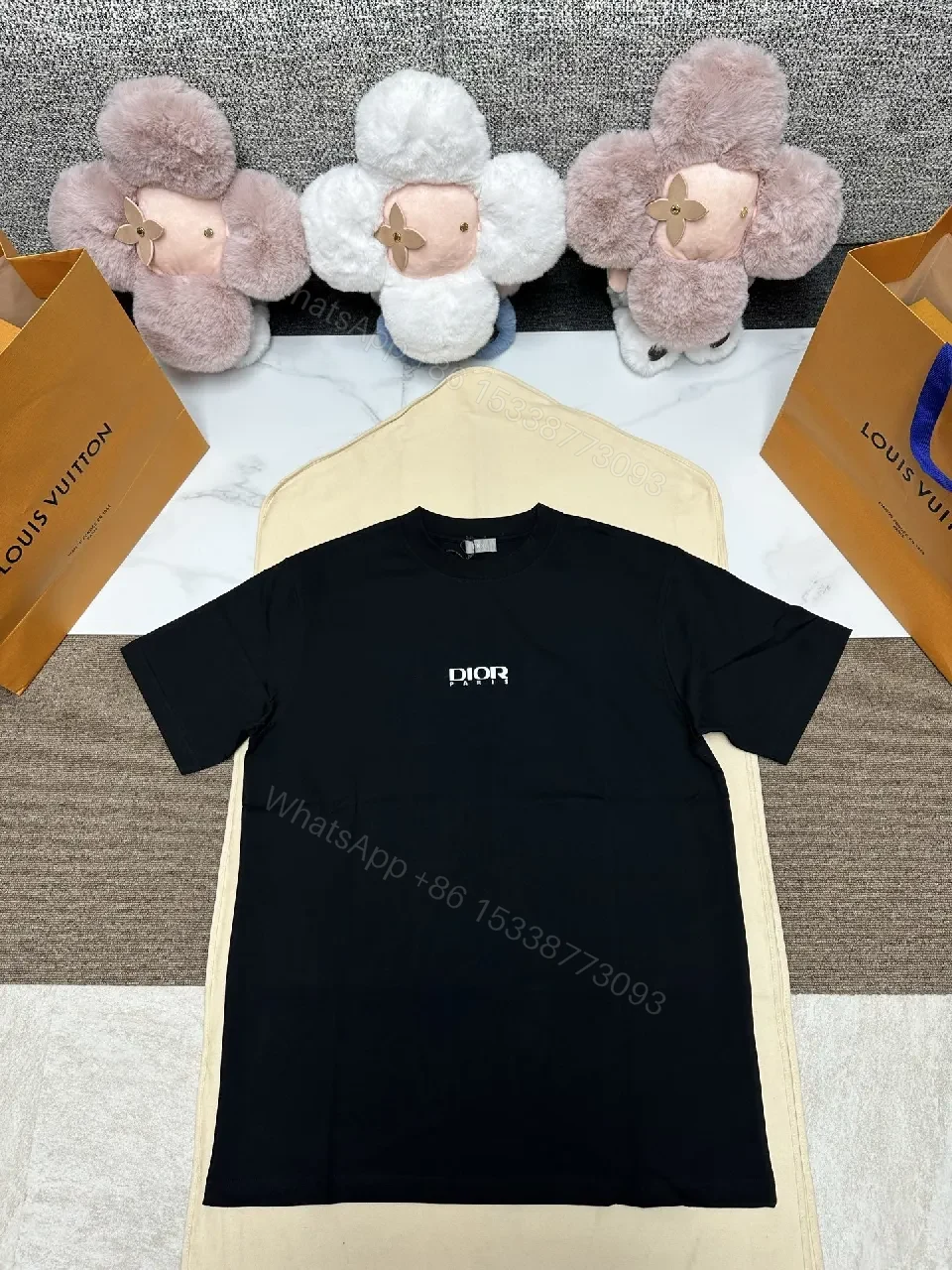 View 8 of Black Knit Tee + Logo Graphic + DIY Streetwear + Bold DIOR Triangle + T-Shirt