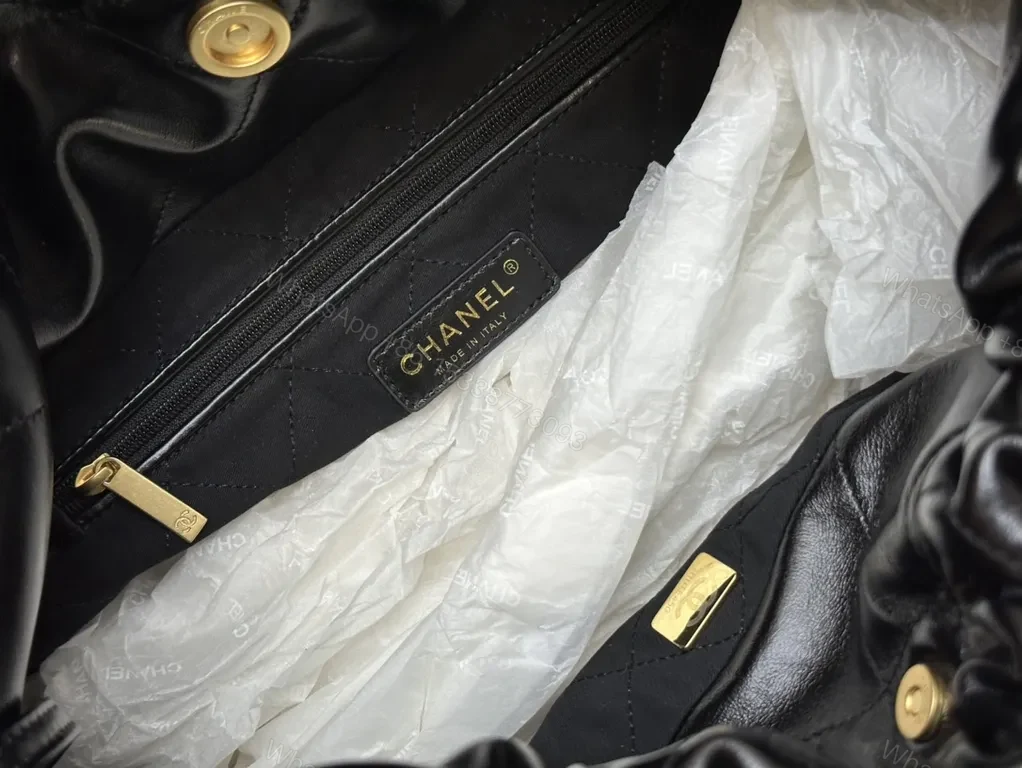 View 8 of Chanel Quilted Black Leather Shoulder Bag with Gold Chain - Luxury Everyday Carry