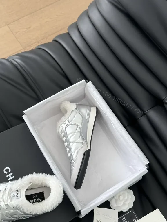 View 5 of Chanel-Inspired Quilted High-Tops with Plush Shearling