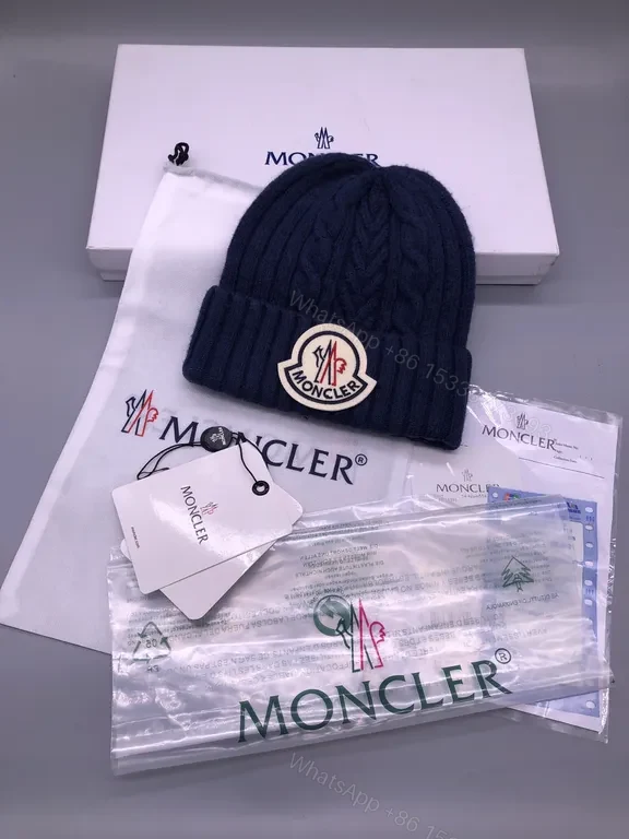 View 2 of Chic Wool Beanie: Luxury Knit with Moncler Badge