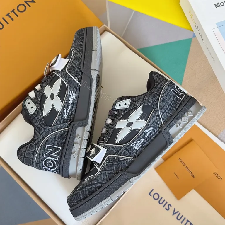 View 3 of Dark LV Monogram High-Tops: Luxury Street Sneaker