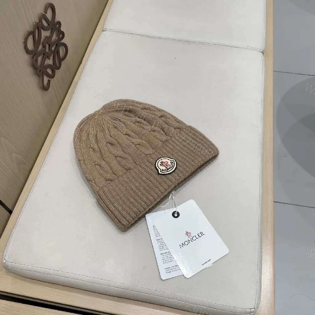 View 2 of Taupe Cable Knit Beanie – Subtle Luxury, All-Season Warmth