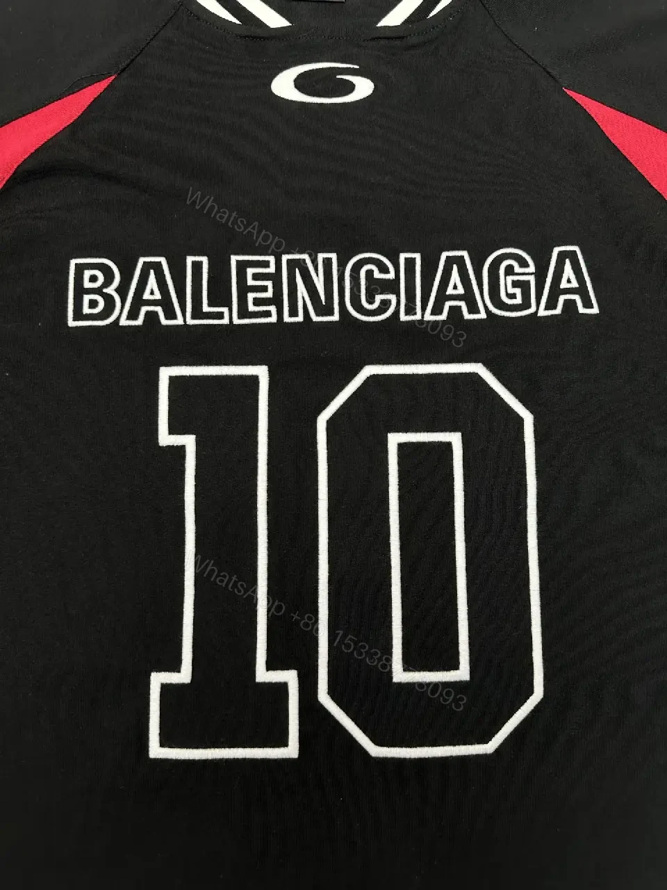 View 9 of Black Polyester Athletic Jersey Bold "BALENCIAGA" 10 T-Shirt