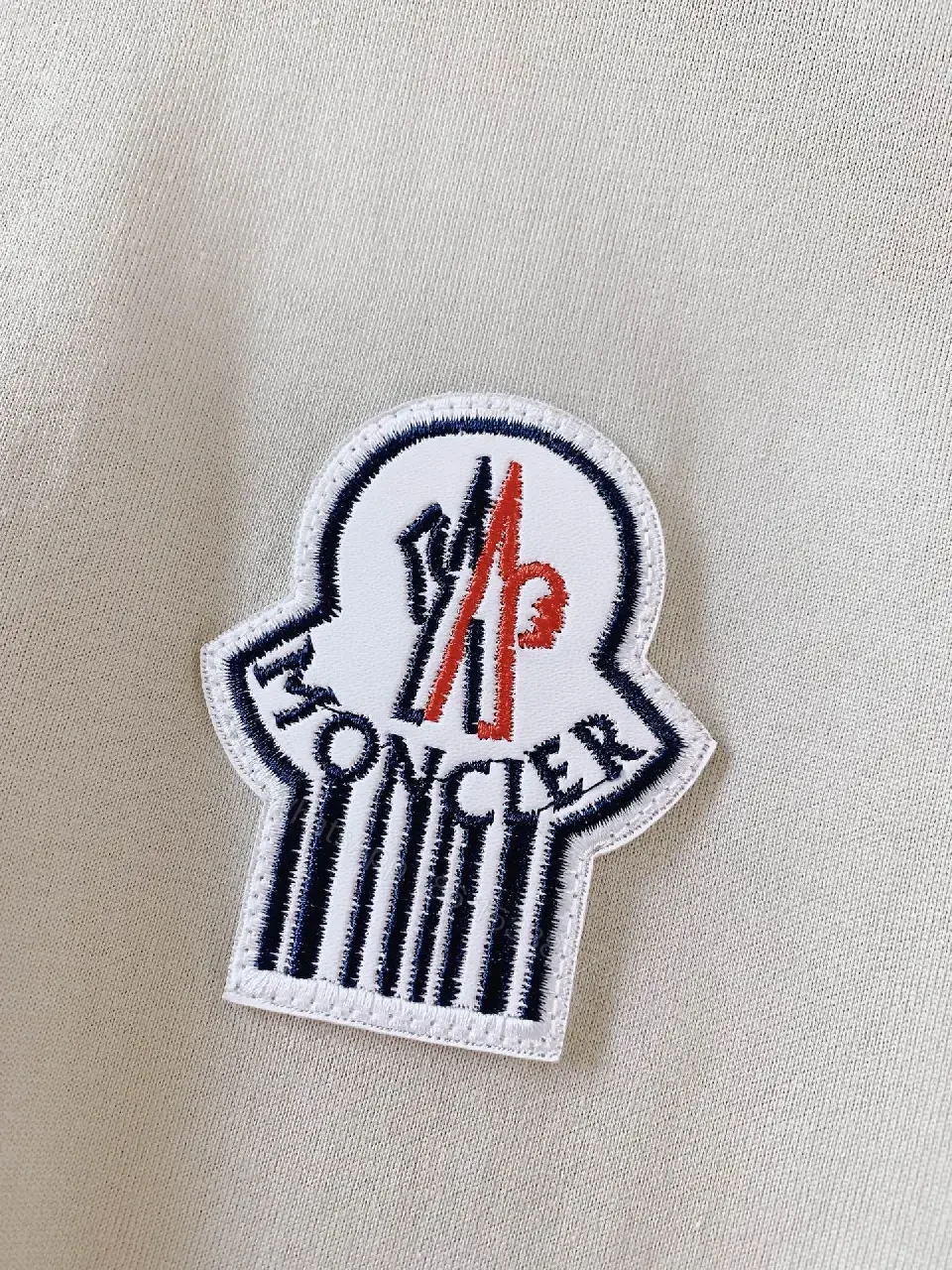 View 9 of Light Beige Knit Casual Logo Patch T-Shirt