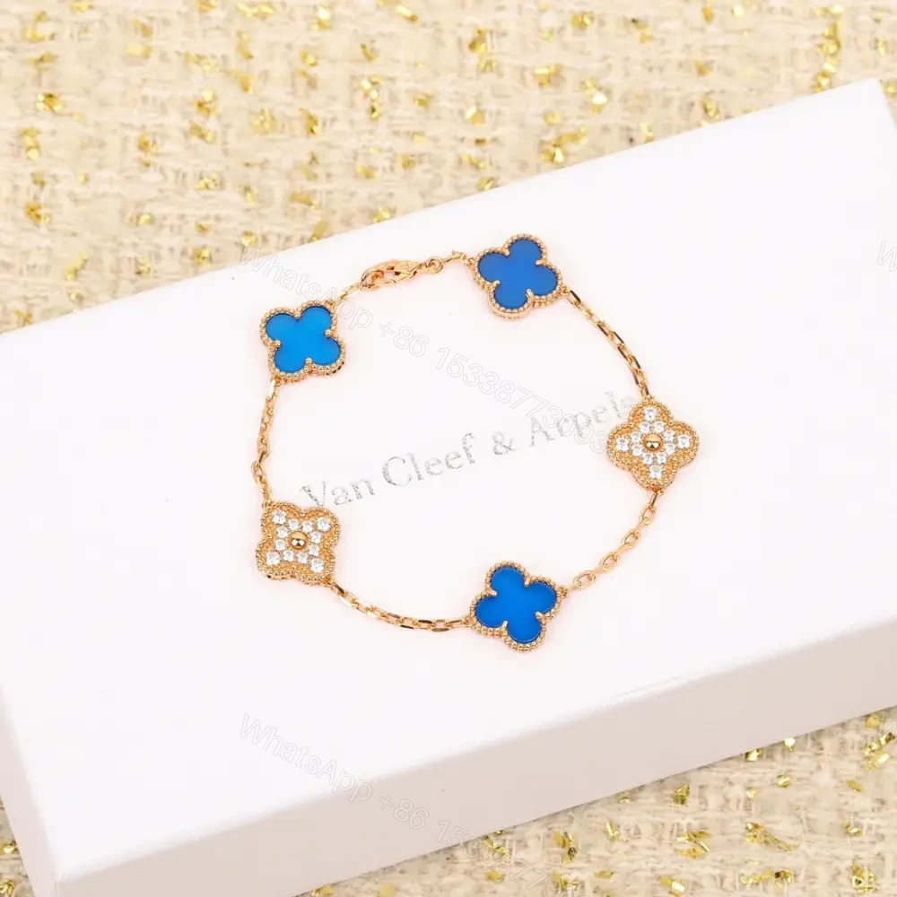 View 3 of 高仿首飾VanCleef&Arpels*RO9LW00四葉草5花手鏈黃金款
