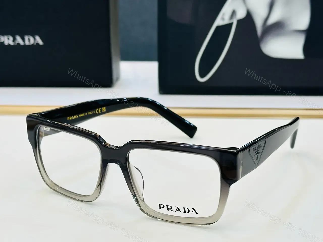 View 2 of Bold Frame Black Acetate Minimalist Luxury Eyewear