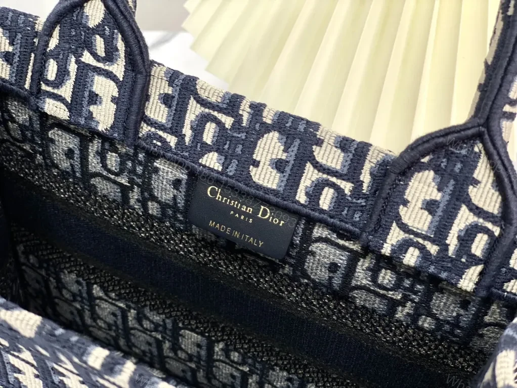 View 7 of Navy Dior Oblique Tote: Signature Pattern, Everyday Luxury