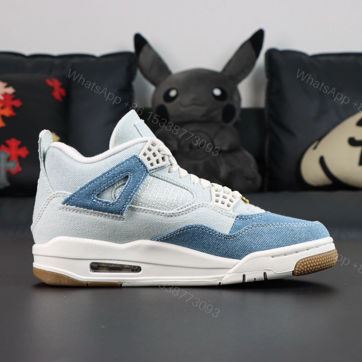View 2 of Air Jordan 4 Denim Worn Blue Reps​