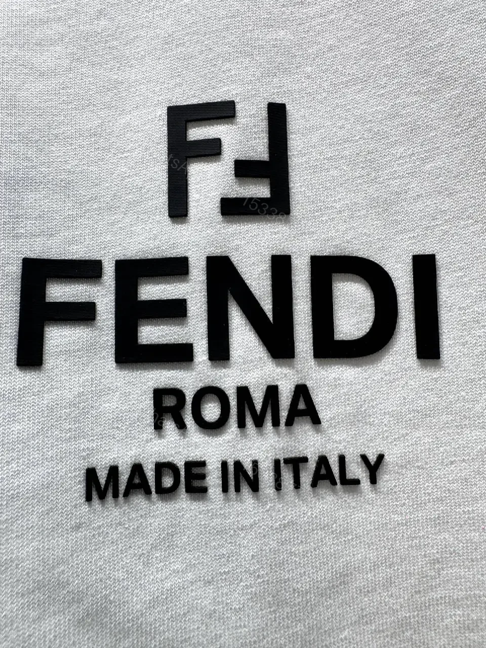 View 3 of Clean White Crewneck Tee – Subtle Fendi Logo Accent