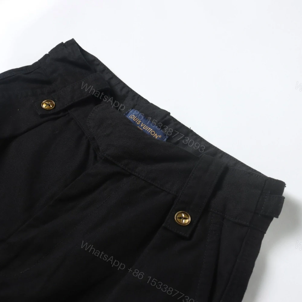 View 3 of 高仿LV*SS24系列1AFR0063金標LOGO工裝褲黑色