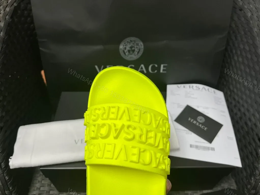 View 2 of Neon Versace Slide: Bold Color, All-Day Comfort (60 chars)