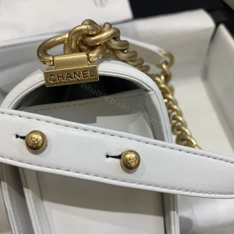 View 7 of Chanel-Style Quilted White Leather Bag: Modern Luxury