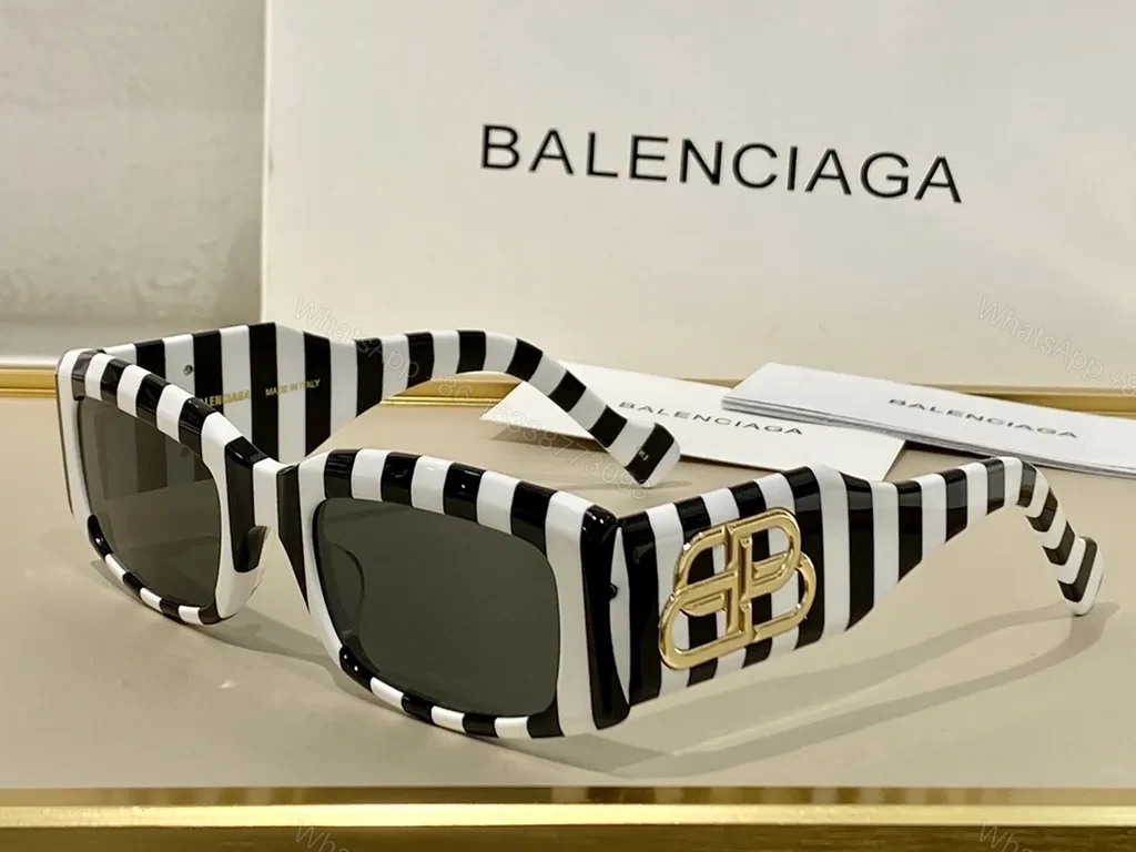View 6 of Bold White Balenciaga Sunglasses: Statement Shield Frames