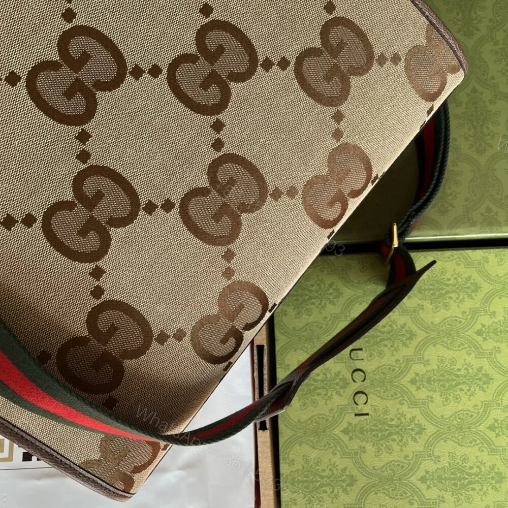View 6 of Gucci Tote Bag With Jumbo Camel And Ebony Jumbo GG Canvas 37cm ‎678839 UKMDG 2570