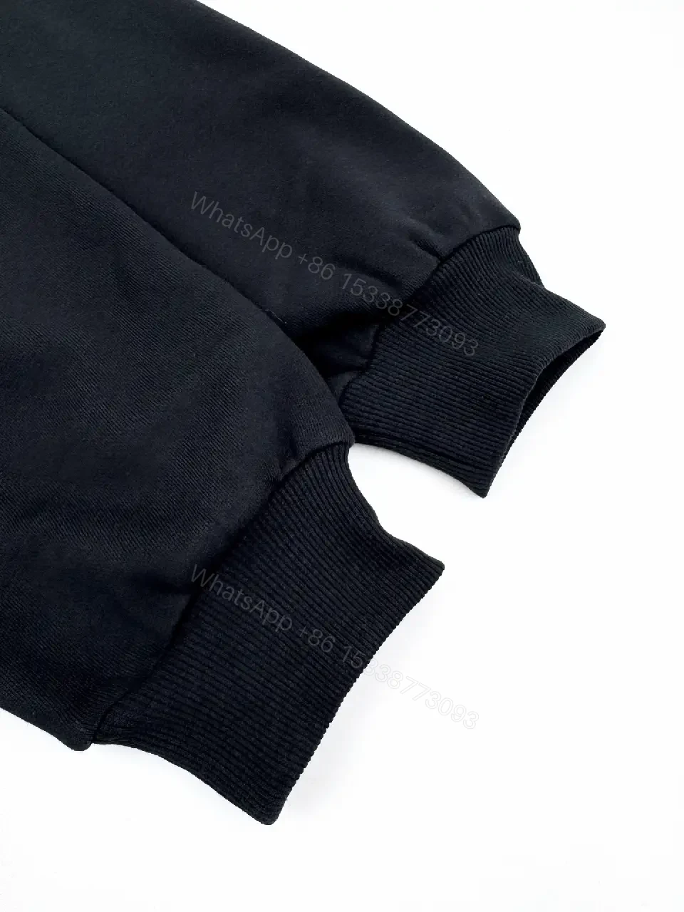 View 5 of Black Cotton Minimalist Logo Collar Sweatshirt